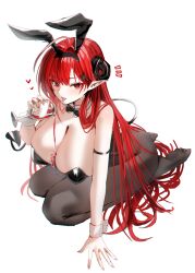 Rule 34 | 1girl, absurdres, animal ears, arm support, armband, azur lane, bare shoulders, black bow, black bowtie, black horns, black leotard, black pantyhose, bow, bowtie, breasts, cleavage, commentary request, cup, curled horns, demon girl, demon horns, demon tail, detached collar, drinking glass, fake animal ears, heart, highres, hindenburg (azur lane), hindenburg (delirious duel) (azur lane), holding, holding cup, horn/wood, horns, huge breasts, leotard, looking at viewer, official alternate costume, pantyhose, playboy bunny, pointy ears, rabbit ears, red eyes, seiza, simple background, sitting, skindentation, soles, solo, spilling, strapless, strapless leotard, tail, tongue, tongue out, white background, white wrist cuffs, wrist cuffs