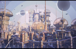 Rule 34 | 3d, arsenixc, building, dome, highres, letterboxed, no humans, original, planet, scenery, science fiction, sky, spacecraft