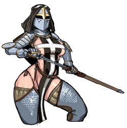 Rule 34 | 1girl, armor, arms up, breasts, female knight, knight, tagme, yashzoom