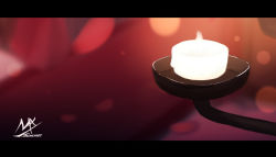 Rule 34 | artist name, blurry, blurry background, candle, candlelight, highres, letterboxed, light, original, petals, shimmer