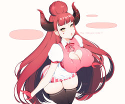 Rule 34 | 1girl, breasts, hokudei, horns, puffy nipples, red hair, tagme