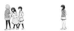 Rule 34 | 4girls, :d, bag, blazer, bookbag, cardigan, earphones, facing away, from behind, from side, glasses, greyscale, hands in pockets, jacket, kneehighs, komiyama kotomi, kuroki tomoko, long skirt, looking at another, low twintails, monochrome, multiple girls, naruse yuu, opaque glasses, open mouth, pantyhose, partially opaque glasses, pleated skirt, profile, school uniform, shoes, simple background, skirt, smile, socks, standing, tamura yuri, thighhighs, twintails, watashi ga motenai no wa dou kangaetemo omaera ga warui!, white background, yokochou