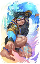 Rule 34 | 1boy, absurdres, bara, beard, biceps, black hair, blue eyes, bodysuit, chivo (kalchivo), diving suit, facial hair, fat, fat man, goggles, highres, large pectorals, leg tattoo, male focus, muscular, muscular male, ocean, original, pectorals, skin tight, smile, stubble, surfing, swimsuit, tattoo, thick thighs, thighs, tight clothes, wetsuit