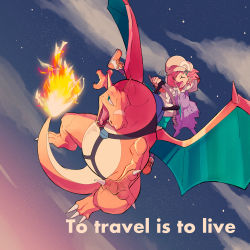 Rule 34 | 1girl, :d, blossom (pokemon), charizard, closed eyes, cloud, commentary request, creatures (company), english text, eyelashes, fire, flame-tipped tail, from below, game freak, gen 1 pokemon, hair ornament, hairclip, harness, hat, highres, holding, how long, nidoran, nidoran (male), nintendo, open mouth, outdoors, pokemon, pokemon (anime), pokemon (creature), poketoon, purple legwear, riding, riding pokemon, shoes, short hair, short sleeves, sky, smile, socks, star (sky), tongue, twilight, |d