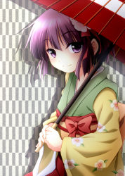 Rule 34 | 1girl, female focus, hieda no akyuu, oil-paper umbrella, purple eyes, purple hair, solo, sui. (ayase), touhou, umbrella
