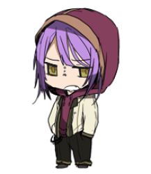 Rule 34 | 1boy, chibi, erubo, frown, hands in pockets, hood, hoodie, jacket, lowres, male focus, open clothes, open jacket, open mouth, original, pants, purple hair, simple background, solo, sukou ruiga, white background, yellow eyes