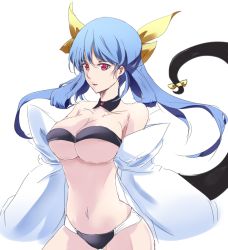 Rule 34 | 1girl, arc system works, blue hair, breasts, dizzy (guilty gear), female focus, guilty gear, long hair, red eyes, simple background, solo, tail, white background