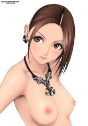 Rule 34 | 1girl, armpits, blush, breasts, earrings, female focus, goth fashion, jewelry, necklace, nipples, nude, original, ryu (ryu&#039;s form site), solo, topless frame, upper body