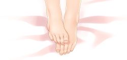 Rule 34 | 10s, 1girl, barefoot, close-up, dakimakura (medium), feet, girls und panzer, greek toe, head out of frame, kadotani anzu, okina ika, solo, toenails, toes