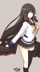 Rule 34 | 10s, 1girl, bad id, bad pixiv id, isokaze (kancolle), kantai collection, long hair, looking at viewer, mikoto (oi plus), simple background, skirt, smile, solo, very long hair