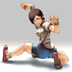 Rule 34 | 1girl, alternate costume, anklet, ass, bracelet, breasts, brown eyes, brown hair, chinese clothes, eileen, highres, jewelry, koda1ra, large breasts, legs, looking back, martial arts, sega, shiny skin, short hair, shorts, smile, thick thighs, thighs, very short hair, virtua fighter, virtua fighter 5