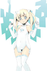 Rule 34 | 1girl, bad id, bad pixiv id, blonde hair, blue eyes, child, elbow gloves, gloves, kiwa (a-bell-abi), long hair, looking at viewer, no panties, original, solo, thighhighs, twintails, white gloves, white thighhighs, zettai ryouiki