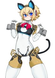 Rule 34 | 1girl, aegis (persona), android, animal ears, bad id, bad tumblr id, black bra, black panties, blonde hair, blue eyes, blush, bra, breasts, cat cutout, cat ear panties, cat ears, cat lingerie, cat tail, cleavage cutout, clothing cutout, highres, joints, kemonomimi mode, looking at viewer, meme attire, no navel, panties, persona, persona 3, robot joints, short hair, slugbox, small breasts, solo, tail, thigh gap, underwear