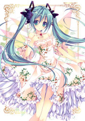 Rule 34 | 10s, 1girl, 2013, bad id, bad pixiv id, dress, hand on own chest, hatsune miku, long hair, looking at viewer, nanaroba hana, solo, strapless, strapless dress, thigh gap, twintails, very long hair, vocaloid, wings