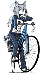 Rule 34 | 2girls, aged up, alternate costume, baby, bicycle, blue archive, full body, highres, image sample, mksk 69, mother and daughter, multiple girls, shiroko (blue archive), twitter sample, white background