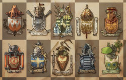 Rule 34 | armor, gregorius yamada, helmet, monster, no humans, pixiv fantasia, pixiv fantasia 5, shield