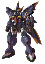 Rule 34 | clenched hands, green eyes, looking ahead, mecha, mechanical wings, n.jehuty, no humans, robot, science fiction, solo, standing, super robot wars, super robot wars original generation, v-fin, white background, wildschwein, wings