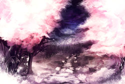 Rule 34 | field, flower, iori yakatabako, no humans, original, pink theme, scenery, tree