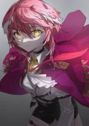 Rule 34 | 1girl, absurdres, black choker, black shorts, choker, closed mouth, collared shirt, hair between eyes, head wings, highres, hololive, jacket, jacket on shoulders, looking at viewer, multicolored hair, necktie, pink hair, red necktie, roitz ( roitz ), shirt, short hair, short shorts, shorts, solo, streaked hair, takane lui, takane lui (1st costume), virtual youtuber, white hair, white shirt, wings, yellow eyes