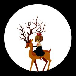 Rule 34 | 1girl, animal, blue eyes, blunt bangs, bow, brown hair, christmas, closed mouth, deer, dress, flower, from side, hairband, long sleeves, nona drops, orange pantyhose, original, pantyhose, red bow, red footwear, riding, shoes, short hair, smile, white background