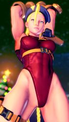 Rule 34 | 1girl, 3d, absurdres, alternate color, antenna hair, arms behind head, bare shoulders, blonde hair, blue eyes, blue gloves, blue hat, braid, breasts, cammy white, covered navel, curvy, gloves, hand on own hip, hat, highleg, highleg leotard, highres, leotard, lips, long hair, medium breasts, red leotard, ryona, screencap, shiny clothes, sky, solo, street fighter, street fighter v, thighs, third-party edit, thong leotard, twin braids, very long hair, wide hips