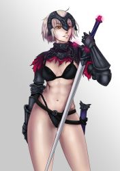 Rule 34 | armor, bad id, bad pixiv id, fate/grand order, fate (series), gauntlets, headpiece, jeanne d&#039;arc (fate), jeanne d&#039;arc alter (avenger) (fate), jeanne d&#039;arc alter (fate), self-upload, solo, velminth, yellow eyes