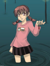 Rule 34 | 1girl, braid, lowres, madotsuki, pink shirt, shirt, skirt, solo, twin braids, yume nikki