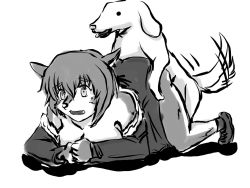 Rule 34 | 1boy, 1girl, bestiality, dog, flying witch, nude, sex