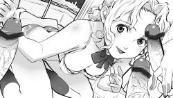 Rule 34 | 1girl, baba arumi, bad id, bad pixiv id, bra, breasts, censored, dutch angle, greyscale, highres, lingerie, monochrome, nipples, original, panties, penis, solo focus, striped clothes, striped panties, underwear, underwear only