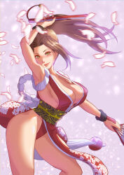 Rule 34 | 1girl, absurdres, breasts, fatal fury, highres, large breasts, ponytail, shiranui mai, solo