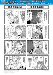 Rule 34 | ^^^, 4koma, blush, chinese text, comic, detached sleeves, hairband, highres, horns, journey to the west, licking, long hair, monochrome, multiple 4koma, otosama, simple background, translation request, yulong (journey to the west), zhu bajie