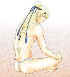 Rule 34 | 1boy, blonde hair, from behind, fundoshi, gensou suikoden, gensou suikoden v, japanese clothes, kyle (suikoden), long hair, lowres, male focus, solo, tagme, underwear
