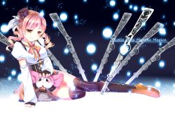 Rule 34 | 10s, 1girl, absurdres, charlotte (madoka magica), copyright name, drill hair, fingerless gloves, gendo0032, gendo0033, gloves, gun, hair ornament, hat, highres, magical girl, magical musket, mahou shoujo madoka magica, mahou shoujo madoka magica (anime), thighhighs, tomoe mami, twin drills, twintails, weapon, witch (madoka magica), yellow eyes