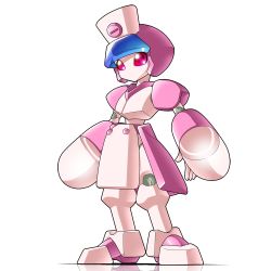Rule 34 | 1girl, full body, hat, humanoid robot, kouchi (kouichi-129), kouichi (kouichi-129), medarot, nurse cap, red eyes, reflection, robot, saint nurse, solo, transparent background