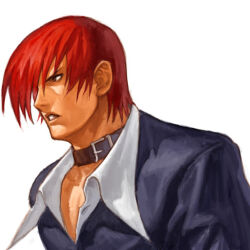 Rule 34 | 1boy, collar, fatal fury, male focus, one eye covered, red hair, tagme, yagami iori