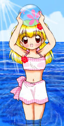 Rule 34 | 1990s (style), akazukin chacha, ball, highres, magical princess, standing, swimsuit, water