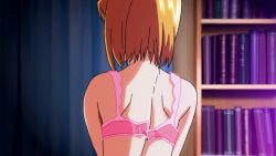 Rule 34 | 1girl, animated, animated gif, back, blonde hair, book, erogos, love fetish, maki daikichi, orito miku, sai tamako, short hair, undressing