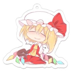 Rule 34 | +++, 1girl, :d, arm support, ascot, barefoot, blonde hair, blush, bow, breasts, chibi, closed eyes, collared shirt, commentary request, crystal, d:, flandre scarlet, frilled hat, frilled skirt, frills, full body, hat, hat bow, knees together feet apart, leaning back, medium skirt, mob cap, nose blush, open mouth, own hands together, puffy short sleeves, puffy sleeves, raised eyebrows, red bow, red skirt, shirt, short hair, short sleeves, shoupon, side ponytail, simple background, sitting, skirt, skirt set, sleeping, small breasts, smile, solo, touhou, translation request, wariza, wavy mouth, white background, white hat, wing collar, wings, yellow ascot, |d