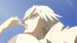 Rule 34 | 00s, 1girl, animated, animated gif, basquash!, bouncing breasts, breasts, earrings, female focus, glasses, haruka gracia, huge breasts, jewelry, long hair, lowres, solo, white hair