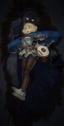 Rule 34 | 1girl, belt, blonde hair, blue capelet, blue footwear, blue gloves, blue shorts, brown belt, brown legwear, capelet, copyright request, freckles, gloves, highres, medium hair, mossacannibalis, open mouth, pantyhose, shoes, shorts, wide-eyed, yellow eyes