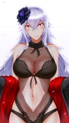 Rule 34 | 1girl, absurdres, artist request, azur lane, black one-piece swimsuit, blush, breasts, cleavage, clothing cutout, cowboy shot, cross, crossed bangs, flower, gradient background, graf zeppelin (azur lane), graf zeppelin (beachside urd) (azur lane), hair between eyes, hair flower, hair ornament, hands up, head tilt, highleg, highres, impossible clothes, impossible swimsuit, iron cross, large breasts, leg up, long hair, looking at viewer, messy hair, navel, navel cutout, off shoulder, one-piece swimsuit, parted lips, red eyes, see-through, sidelocks, signature, silver hair, simple background, skindentation, solo, stomach, swimming, swimsuit, taut clothes, taut swimsuit, thighs, upper body, very long hair, white background