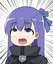Rule 34 | 10s, 1girl, ahegao, blue eyes, commentary request, emphasis lines, fate/extra, fate/extra ccc, fate (series), hair ribbon, long hair, meltryllis (fate), open mouth, purple hair, ribbon, rolling eyes, solo, super masara, super masara ahegao, upper body