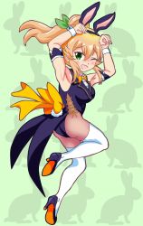 Rule 34 | 1girl, bow, highres, hinatsuki mikan, leotard, machikado mazoku, orange hair, playboy bunny, yellow bow