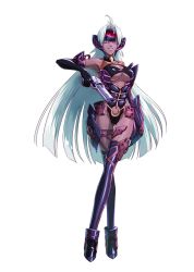 Rule 34 | 00s, 1girl, absurdres, breasts, dark skin, dark-skinned female, full body, gun, highres, large breasts, lips, looking at viewer, official art, project x zone, solo, t-elos, transparent background, underboob, weapon, white hair, xenosaga