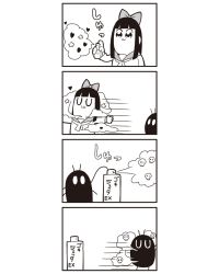 Rule 34 | 10s, 4koma, :3, bkub, bow, bug, cockroach, comic, greyscale, hair bow, highres, bug, long hair, monochrome, pipimi, poptepipic, school uniform, serafuku, simple background, two-tone background, two side up