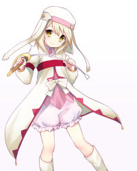 Rule 34 | 00s, 1girl, alice (tales), bad id, bad pixiv id, bloomers, boots, hat, knee boots, solo, tales of (series), tales of symphonia, tales of symphonia: dawn of the new world, underwear, usashiro mani, veil, white background, white bloomers, yellow eyes