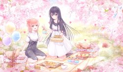 Rule 34 | 2girls, :d, absurdres, black hair, black shirt, black socks, blue eyes, brown eyes, brown hair, cherry blossoms, closed mouth, collarbone, commentary, commission, cup, dated commentary, dress, food, grass, hair bun, hanami, highres, kneeling, le (0010511), long hair, muffin, multiple girls, open mouth, outdoors, picnic, picnic basket, pink hair, pizza, plate, sandwich, shirt, shoes, short hair, short sleeves, sidelocks, single side bun, sitting, smile, sneakers, socks, t-shirt, tea, teacup, teeth, upper teeth only, white dress, white footwear, white shirt, yahari ore no seishun lovecome wa machigatteiru., yuigahama yui, yukinoshita yukino