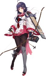 Rule 34 | 1girl, ahoge, arrow (projectile), bow (weapon), flight deck, floral print, full body, gloves, hair flaps, hairband, haori, japanese clothes, kantai collection, kujou ichiso, low twintails, muneate, official art, partially fingerless gloves, partly fingerless gloves, quiver, ryuuhou (kancolle), ryuuhou kai ni (kancolle), school uniform, serafuku, taigei (kancolle), transparent background, twintails, weapon, whale, yugake