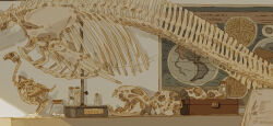 Rule 34 | avian skeleton, beetle, bird skull, box, bug, cat skull, commentary, desk, english commentary, english text, fish, highres, illegible text, in jar, indoors, insect, jar, label, making-of available, map, mounted skeleton, open mouth, original, plant, poster (object), scientific poster, seahorse, xi zhang, zoology