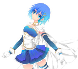 Rule 34 | 10s, 1girl, bad id, bad pixiv id, blue eyes, blue hair, cape, fortissimo, gloves, hair ornament, hairclip, looking at viewer, magical girl, mahou shoujo madoka magica, mahou shoujo madoka magica (anime), matching hair/eyes, miki sayaka, miki sayaka (magical girl), misteor, musical note, musical note hair ornament, short hair, simple background, skirt, solo, thighhighs, white background, white gloves, white thighhighs, zettai ryouiki